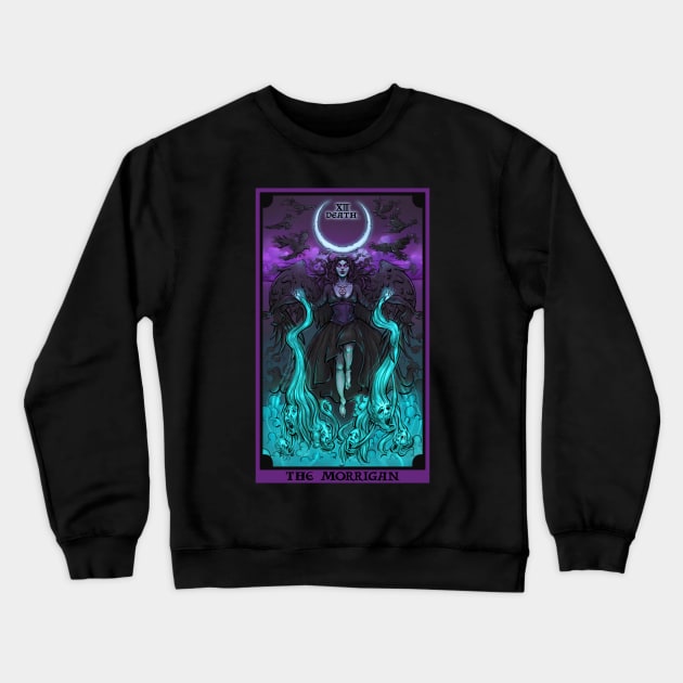 The Morrigan Death Tarot Card Crewneck Sweatshirt by TheGhoulishGarb